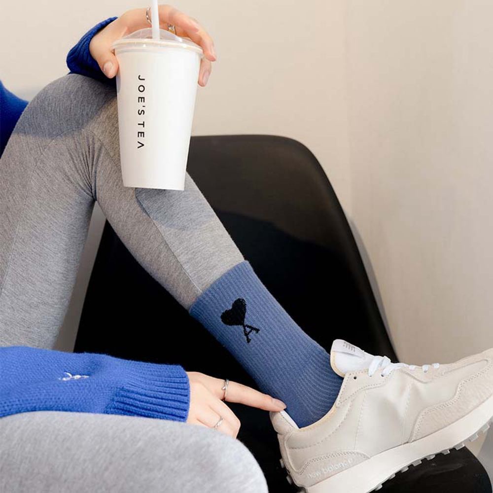 MXGOODS Vớ thể thao mềm mại thấm hút mồ hôi thêu hình trái tim nhiều màu sắc phong cách đại học đơn giản thoải mái cho nam và nữ