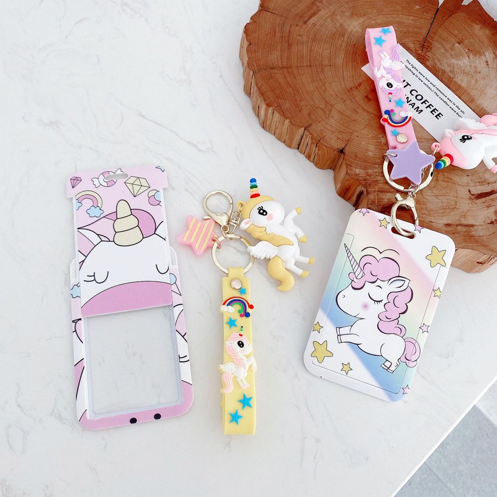 Dây đeo thẻ họa tiết kỳ lân 3D dễ thương bắt mắt