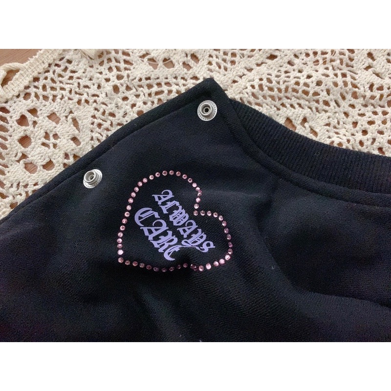 Bomber nỉ dáng ngắn tay da HM