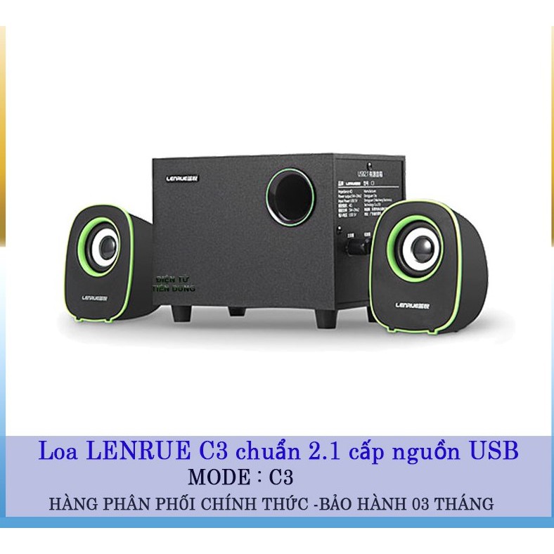 [Mã SKAMSALE03 giảm 10% đơn 200k] Loa vi tính Lenrue C3 chuẩn 2.1 cấp nguồn USB Siêu Đẹp