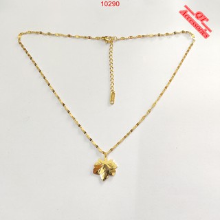 Dây chuyền titan mạ vàng 99k mặt hình chiếc lá siêu bền màu