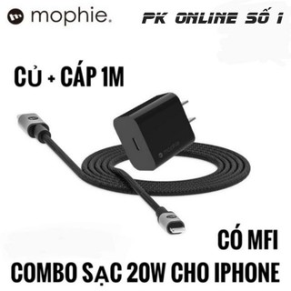 Bộ Sạc Nhanh(Củ +Cáp) 20W Cho IP  Mophie Chính Hãng - Bảo Hành 12 Tháng