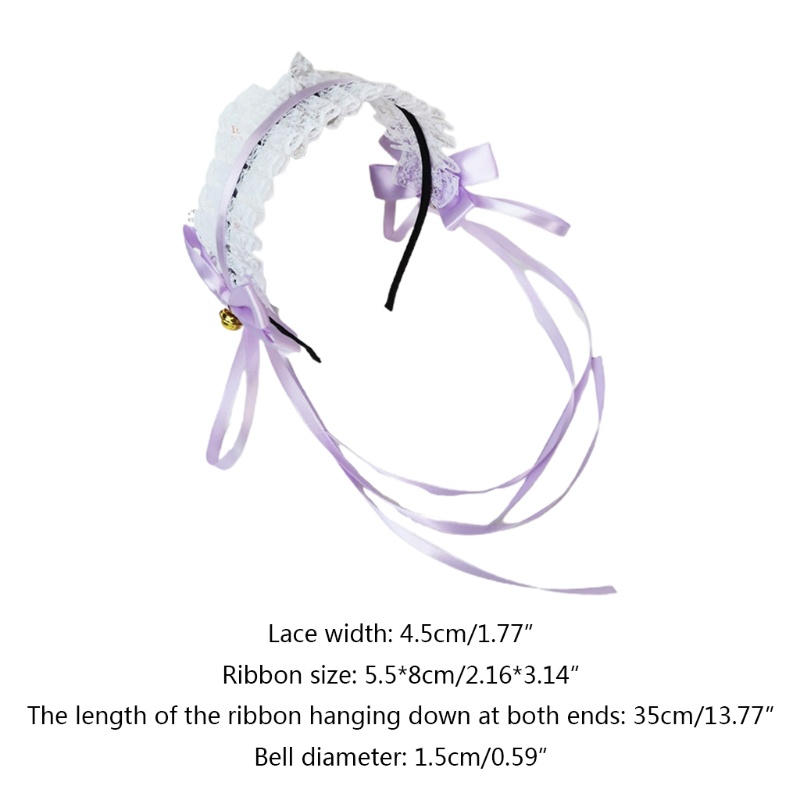 Băng Đô Ren Đính Chuông Dài Phong Cách Steampunk Lolita