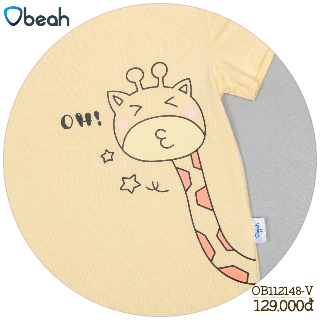 Bodysuit cho bé trai và bé gái cộc tay cao cấp, đồ sơ sinh mùa hè thoáng mát, quà tặng thương hiệu Obeah OB112148