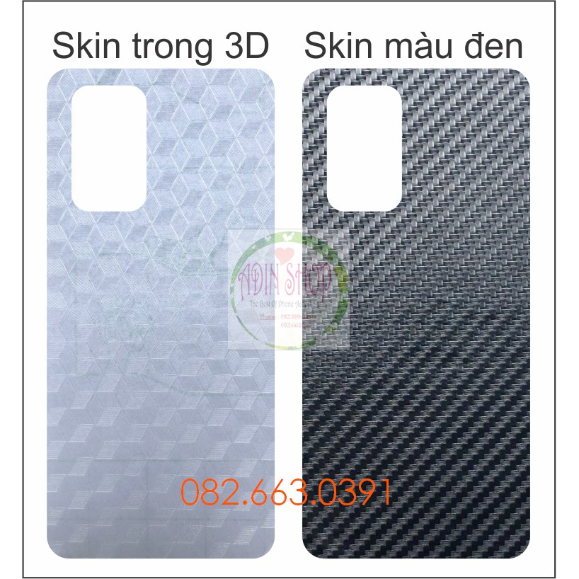 Miếng dán mặt lưng skin carbon Xiaomi Redmi Note 10 / Note 10 Pro (2021)