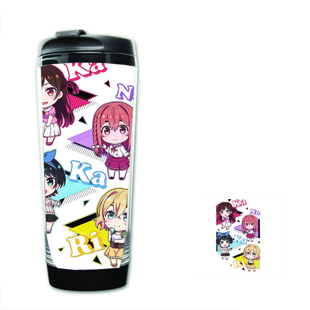 Bình nhựa đựng nước in hình Kanojo Okarishimasu DỊCH VỤ THUÊ BẠN GÁI nhiều mẫu anime chibi tiện lợi dễ thương xinh xắn