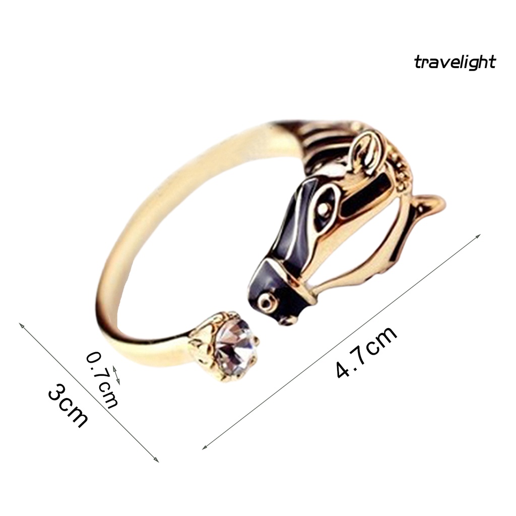 Nhẫn Hình Đầu Ngựa Đính Đá Thời Trang Dành Cho Nữ