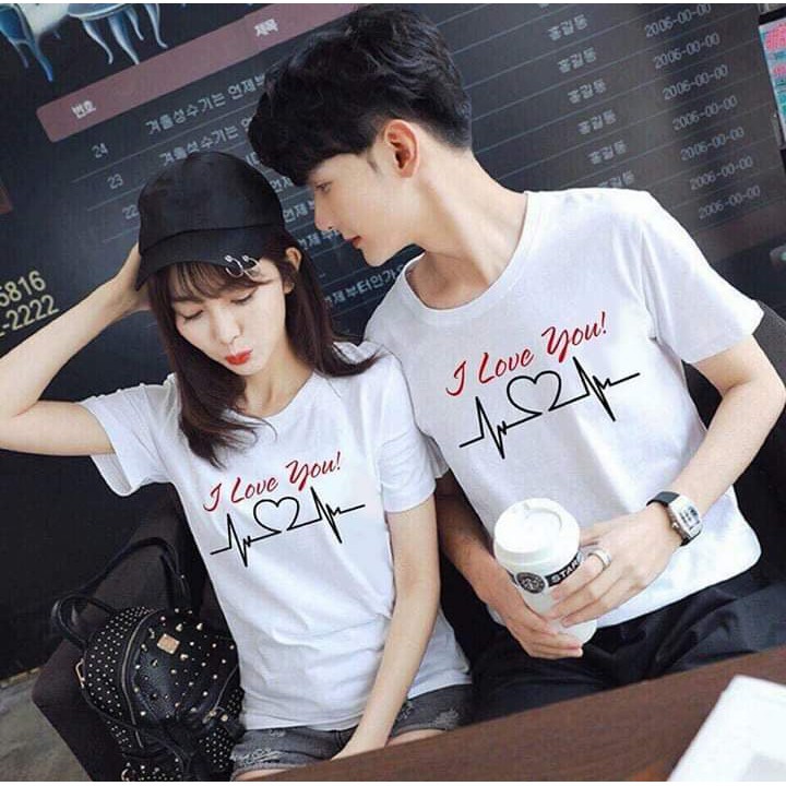 Áo Thun Cặp Đôi Tình Yêu Nam Nữ Unisex Ngắn Tay In 3D ❤️XẾP ĐỆ❤️ Siêu Dễ Thương, Vải Cotton Organic Mềm Mịn Thoáng Mát