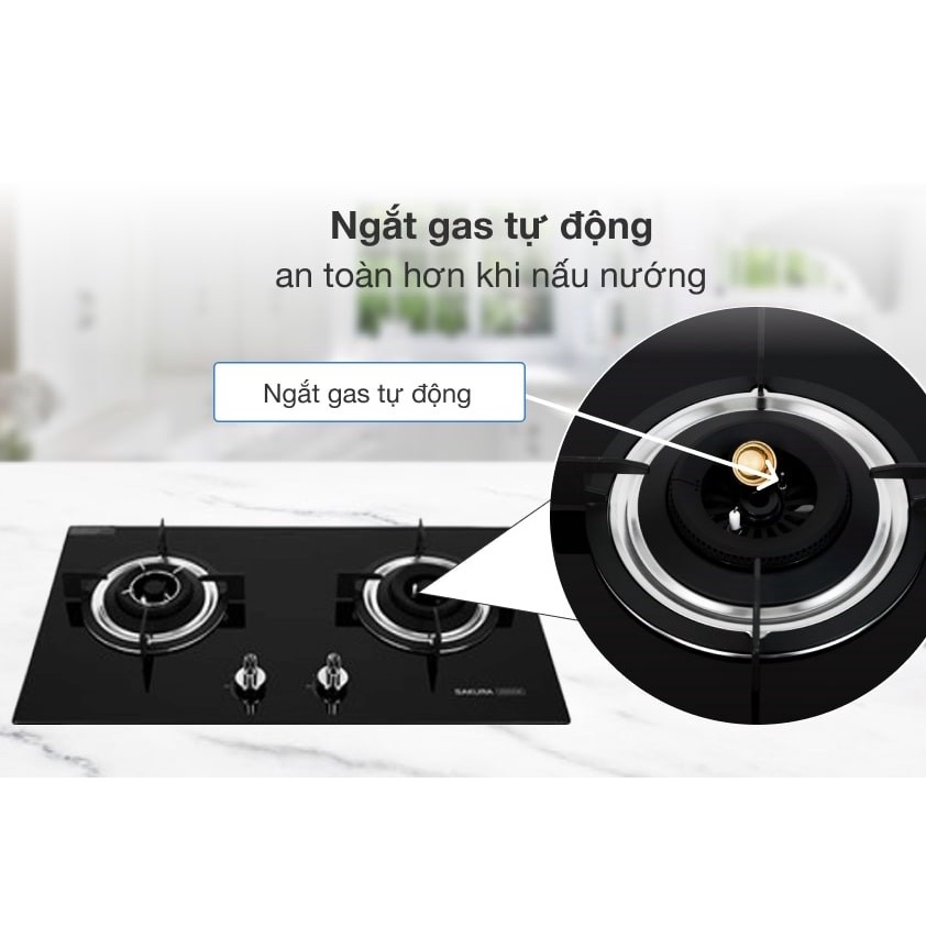 Bếp ga âm Sakura SG-2525GB-Chính hãng trưng bày+Tặng dây gas-bếp bền tốt tiết kiệm gas