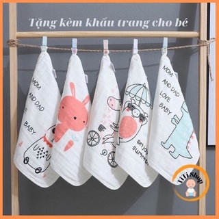 Khăn sữa cho bé, Set 5 Khăn xô 6 lớp cao cấp mềm mịn