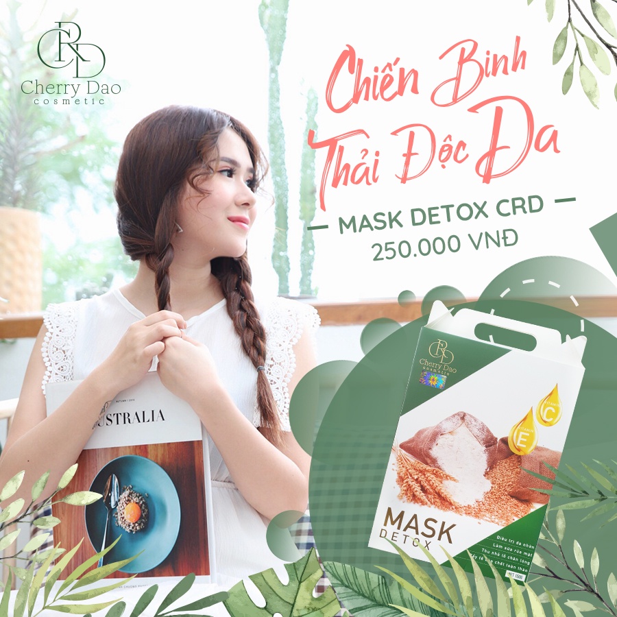 Mặt Nạ CRD Cherry Đào Thải Độc Trà Xanh Cám Gạo 150Gr