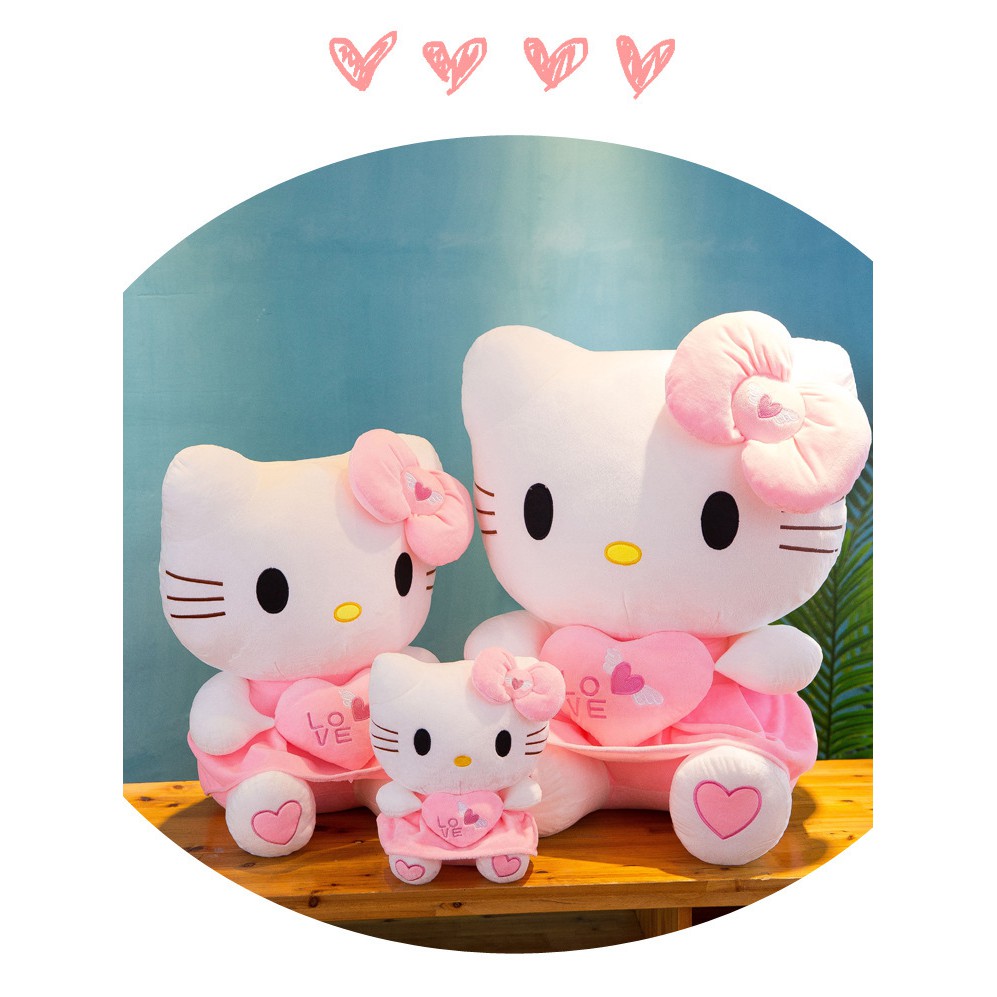 đồ chơi nhồi bông Hình Mèo Hello Kitty Dễ Thương 30-55cm