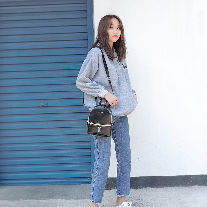 Ba lô học sinh da PU thời trang Hàn cho nữ