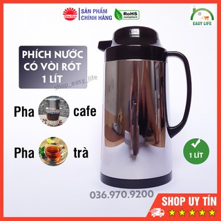 Phích Nước Giữ Nhiệt Rạng Đông 1 Lít [Có Vòi Rót] Pha Trà, Pha Cà Phê