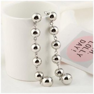 Bông tai tòn ten 6 hạt châu bạc