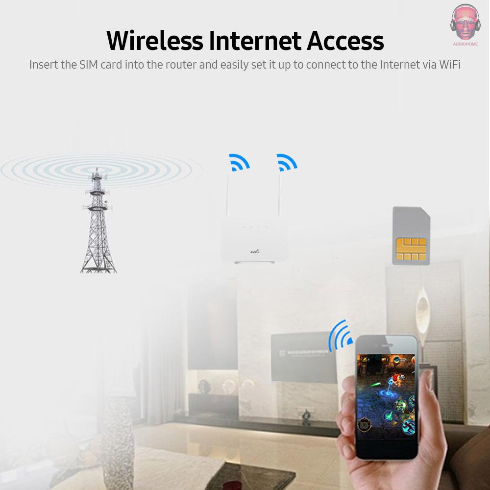 Bộ Phát Sóng Wifi 4g Lte Cpe 300mbps Không Dây Có 2 Khe Thẻ Sim Phích Cắm Uk