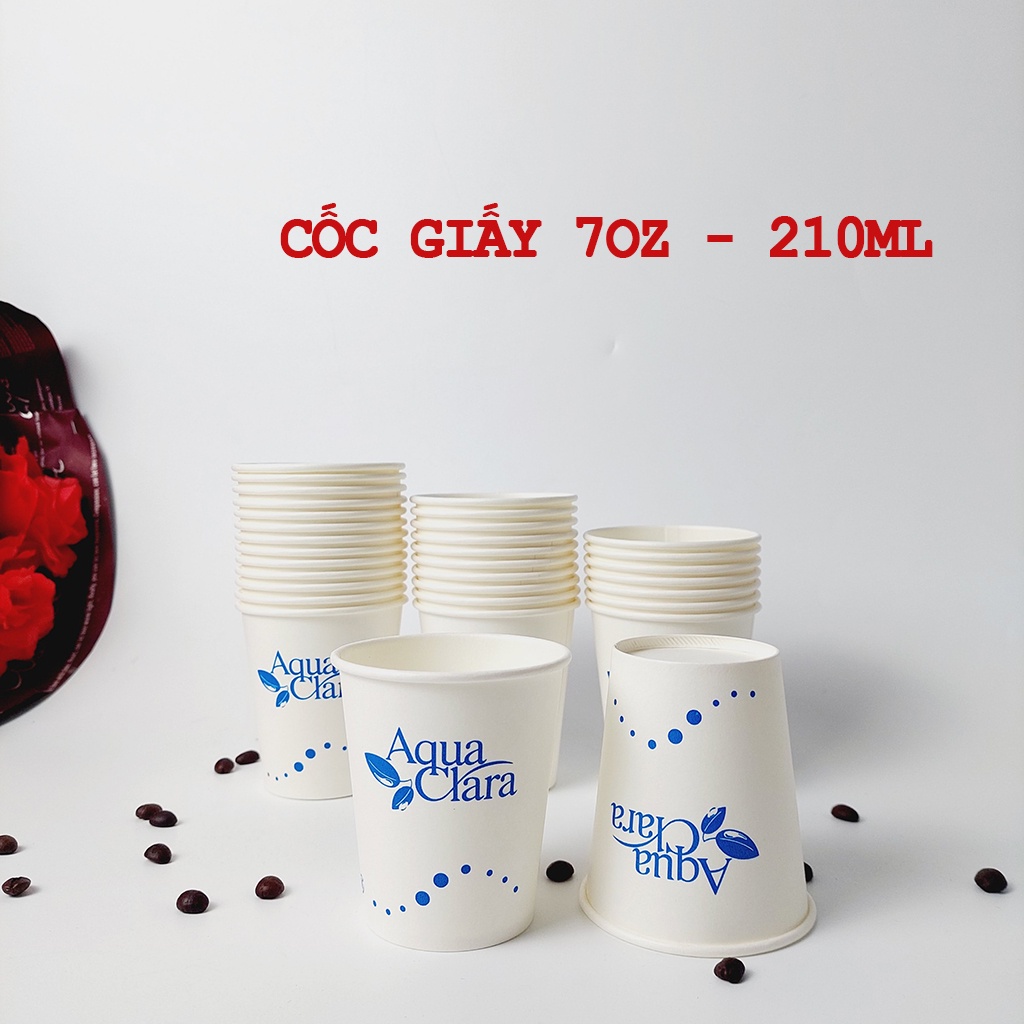 50 cốc giấy 210ml - 7oz CLARA NHẬP KHẨU HÀN QUỐC