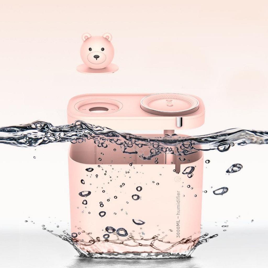 Máy phun sương tạo ẩm mini cute Humidifier M202, Máy phun sương bear hình thú tạo độ ẩm không khí đuổi muỗi