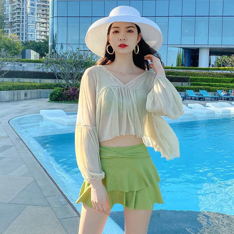 Bộ Đồ Bơi Ba Mảnh Che Bụng Phong Cách Hàn Quốc Thời Trang Mùa Xuân Quyến Rũ Cho Nữ 2021 | BigBuy360 - bigbuy360.vn