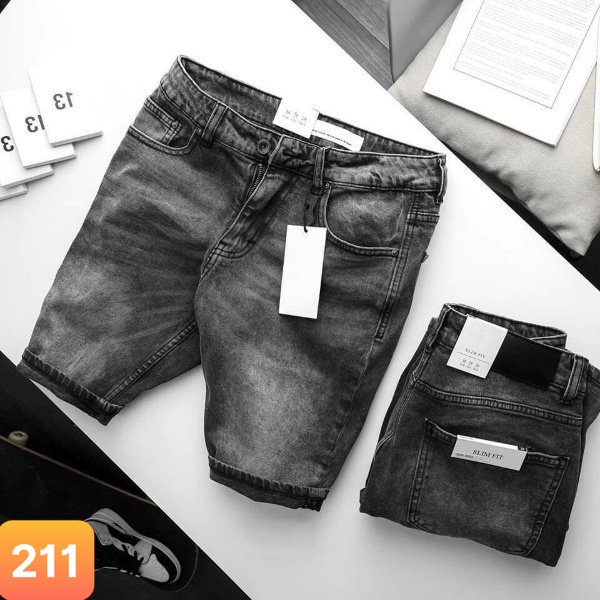 Quần short jean nam lavado màu trắng trơn không rách chất jeans bò cao cấp co dãn 4 chiều from đùi đẹp Lavado47 mẫu mới
