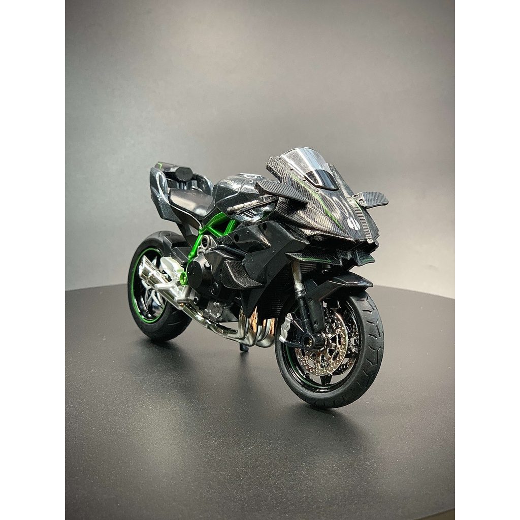 XE MÔ HÌNH - MOTO Kawasaki H2R - HUAYI MODEL tỷ lệ 1:12  có ĐÈN, ÂM THANH CHLStore Mô Hình Xe