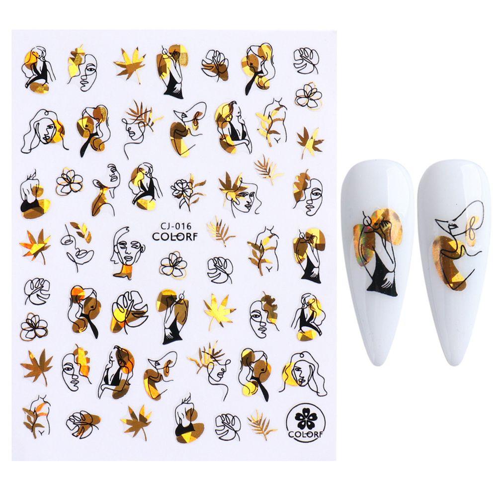 NIUYOU Sticker Dán Móng 3D Hình Lá Phong
