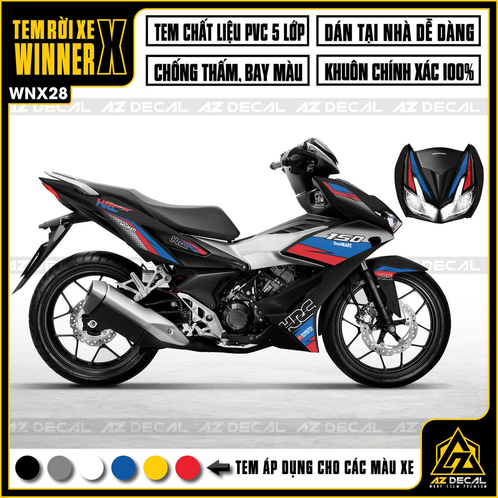 Tem HRC Xe Winner X | WNX28 | Tem Rời Chất Liệu Decal Chống Nước, Chống Bay Màu, Cắt Sẵn Dễ Dán