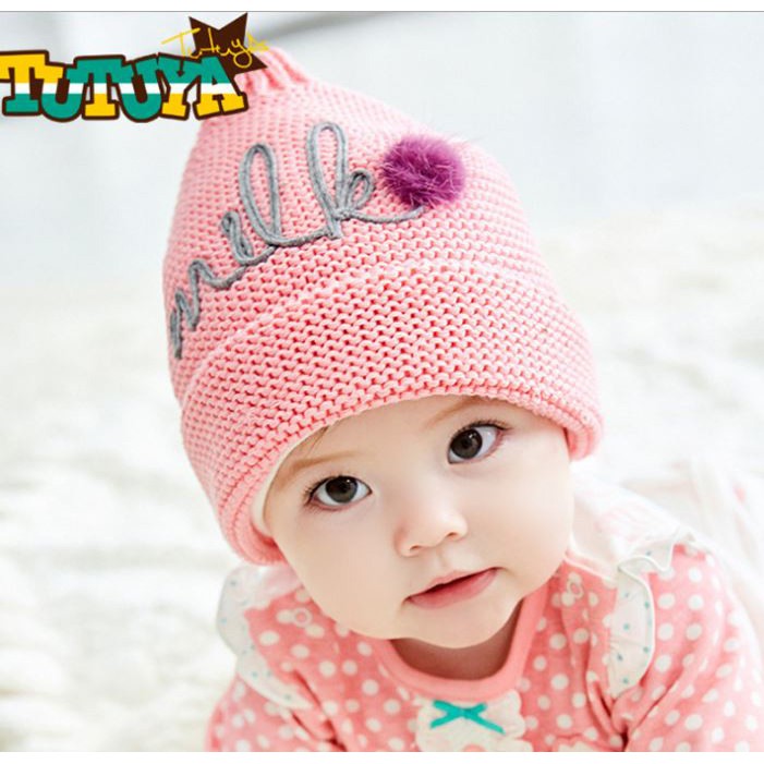 Nón len mềm dày dặn ấm áp xinh xắn cho bé trai và gái