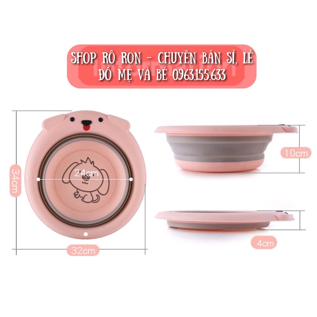 Chậu rửa mặt gập gọn - Chậu gập gọn hình Chó - Shop Rô Ron