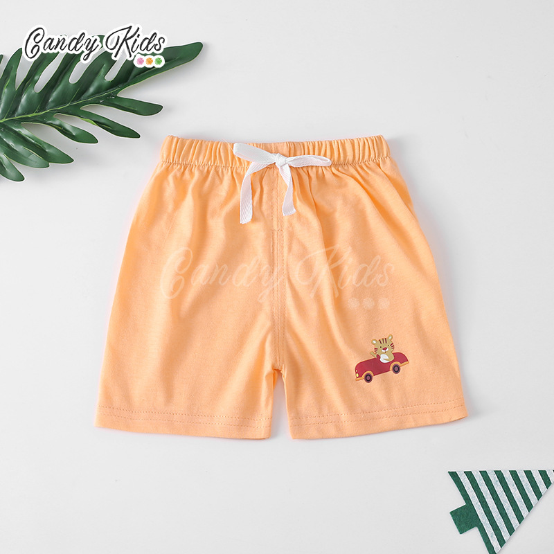 Quần Short Vải Cotton Màu Trơn Thời Trang Mùa Hè Cho Bé 1-7 Tuổi