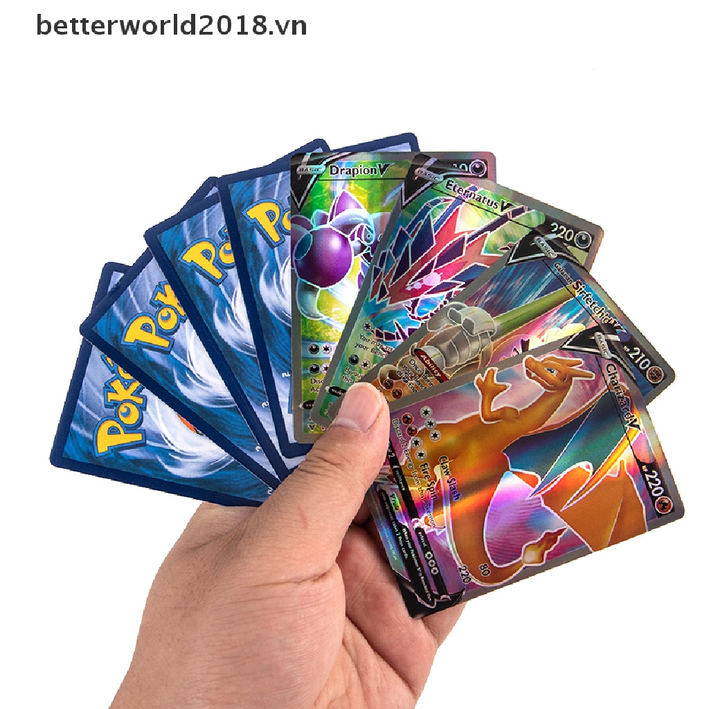 Bộ 100 Thẻ Bài Pokemon Tiếng Anh 50 V + 50VMAX 2018