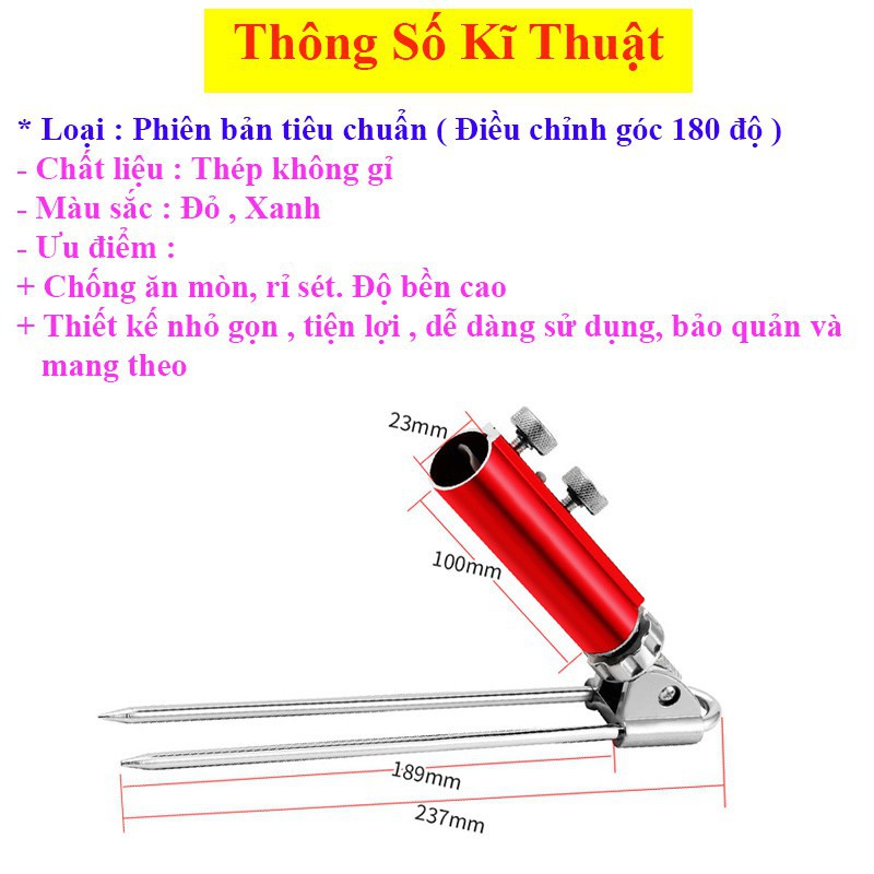 Chân Cắm Đất Dùng Cho Giá Đỡ Cần Câu Đài Hợp Kim Cao Cấp