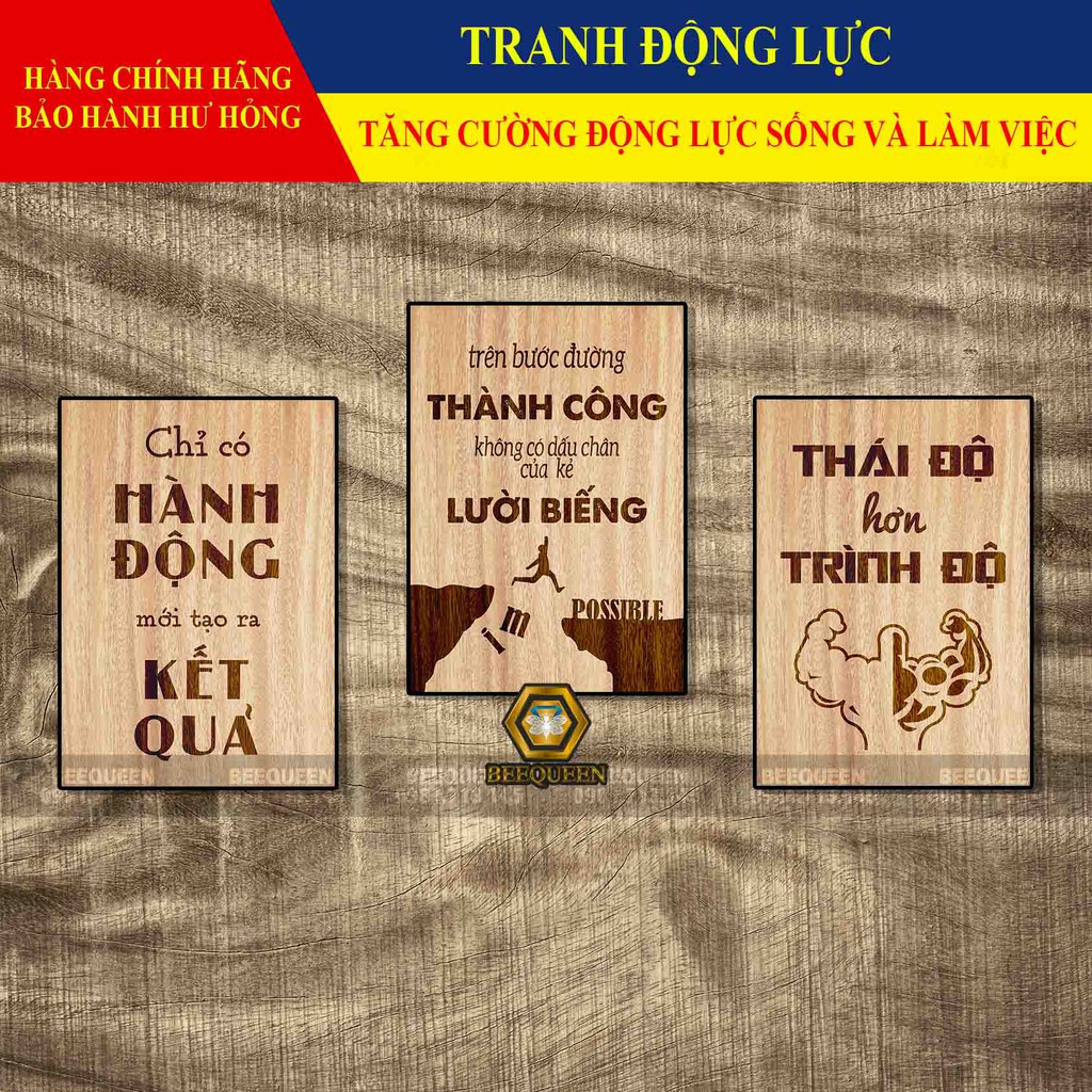 3 Tranh Động Lực  - Tranh Slogan Tạo Động Lực Treo Tường Trang Trí Văn Phòng