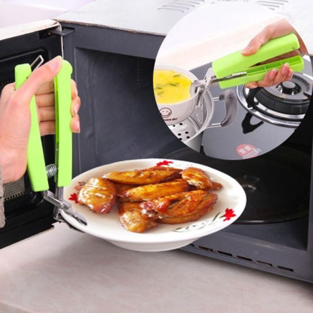 Kẹp gắp đồ nóng bằng inox cán nhựa , kẹp gắp bát địa chống nóng