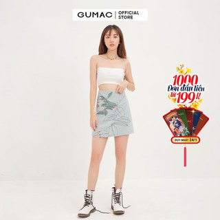 Chân váy nữ chữ A in mặt người GUMAC VA12144