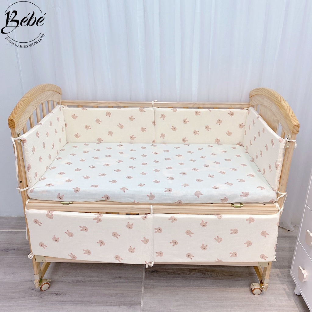 Phụ Kiện Quây Cũi Cao Su Non, Ga Bọc Đệm Cho Bé
