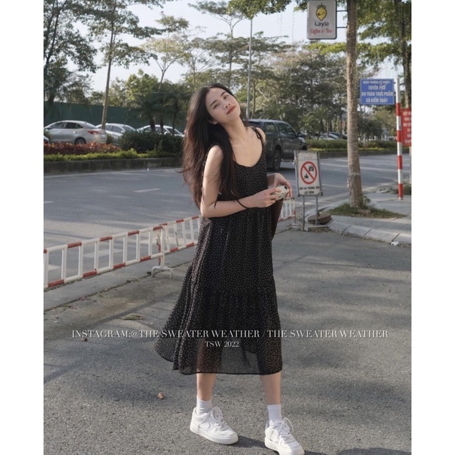 (Ảnh thật) Váy babydoll hai dây voan mềm chấm bi the.sweaterweather TSW | BigBuy360 - bigbuy360.vn
