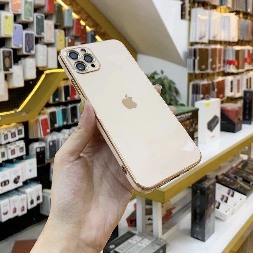 [Mã ELFLASH5 giảm 20K đơn 50K] Ốp dẻo mạ viền gold vuông sang trọng dành cho iPhone 12/12pro/12promax/ 11/11pro/11promax