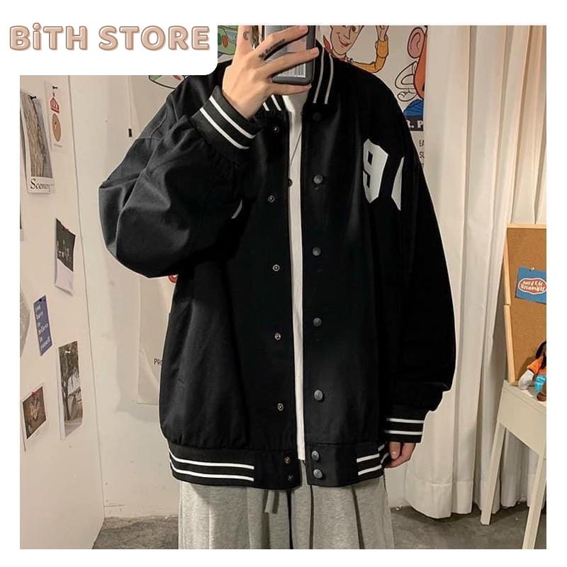 Áo khoác bomber dù bòng chày cúc bấm 80 90 phong cách ulzzang chống nắng tốt cho mùa hè