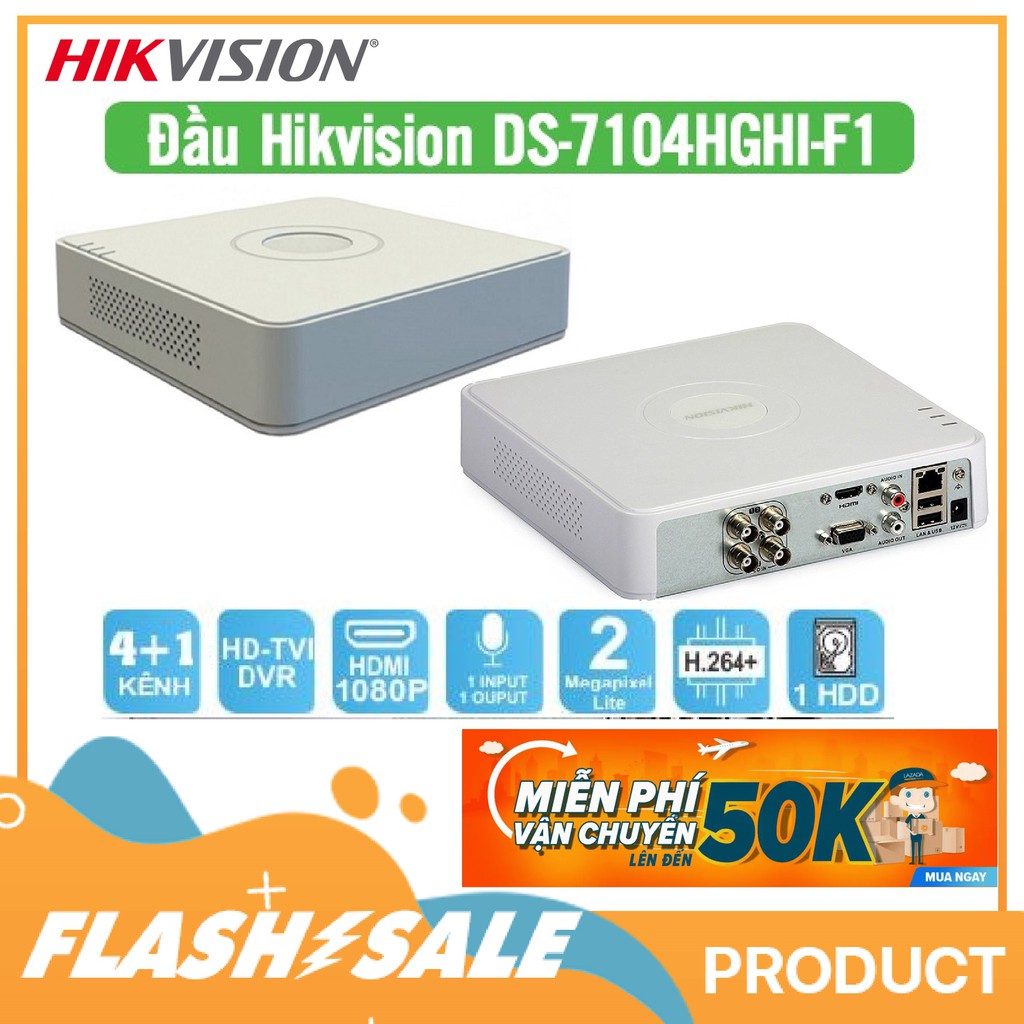 Đầu ghi hình Hikvision 4 Kênh DS-7104HGHI-F1