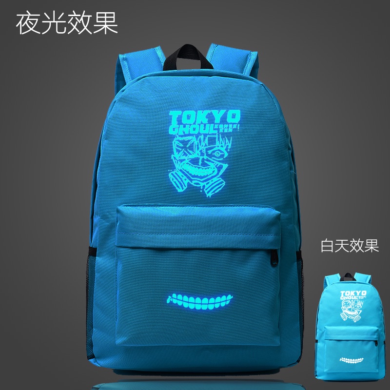 Ba lô đi học in hình anime Tokyo Ghoul dạ quang phong cách Hàn Quốc cho nam và nữ