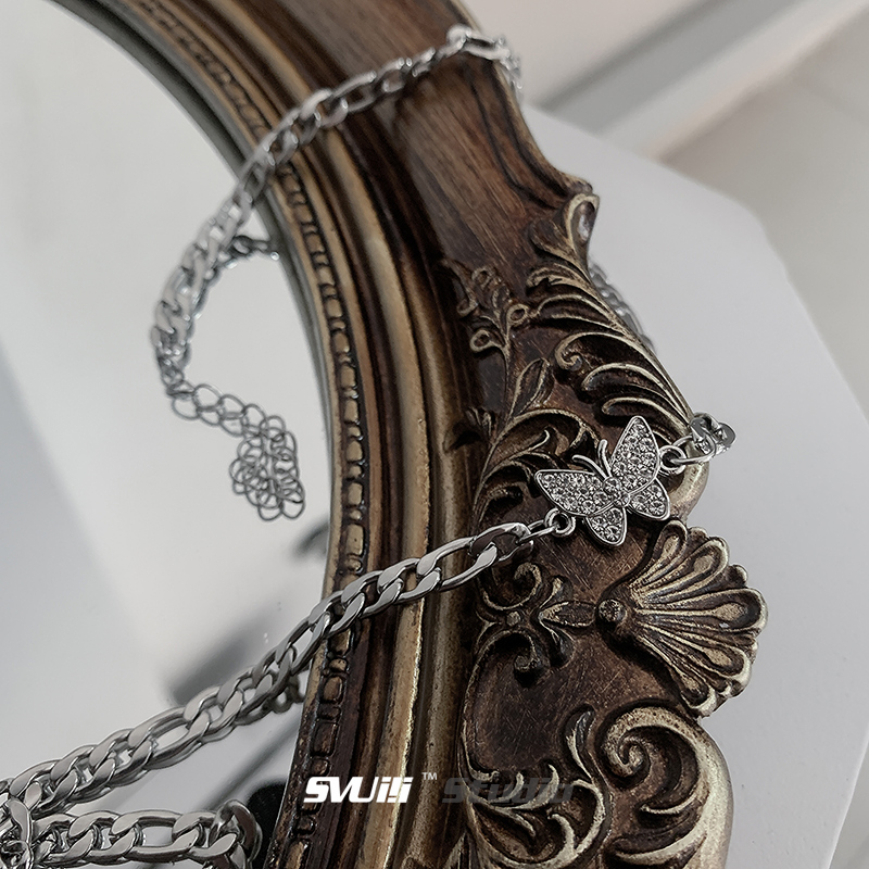 vòng cổ Mặt Bươm Bướm Đính Đá Sang Trọng Cho Nữ