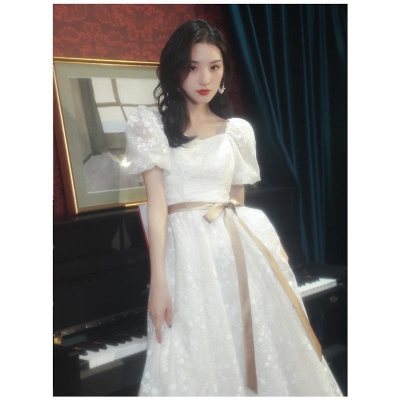 Đầm Phù Dâu Dáng Dài Tay Ngắn Form Ôm Thời Trang