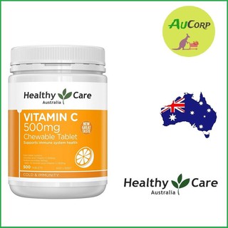 Vitamin C dạng viên ngậm - Healthy Care Vitamin C 500mg - ÚC - 500 viên - Viên nhai - Date Mới Nhất