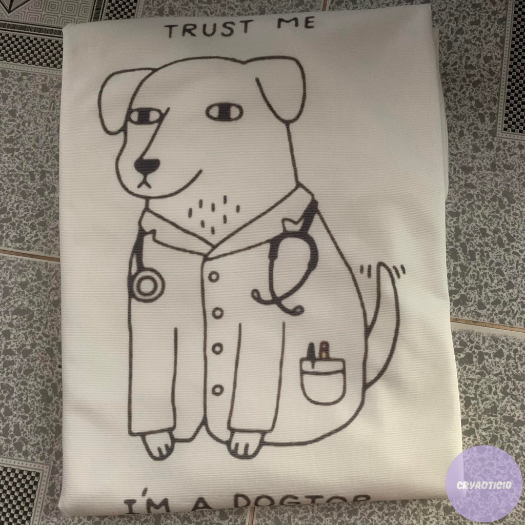 Áo phông Trust Me I'm A Dogtor meme funny tee unisex tay lửng thun cotton unisex cryaotic10