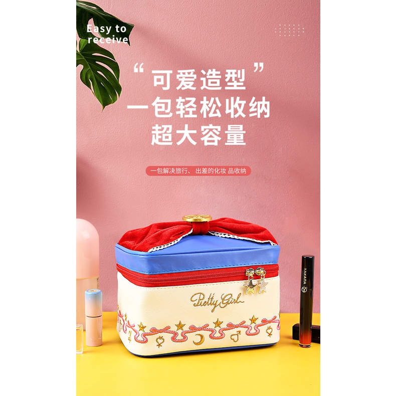 Sailor Moon Túi Đựng Mỹ Phẩm Cỡ Lớn Họa Tiết Thủy Thủ Mặt Trăng Xinh Xắn Dành Cho Nữ