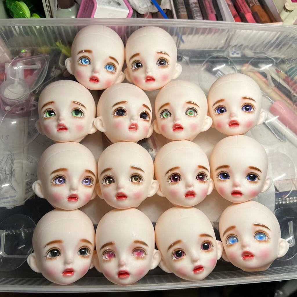 Đầu Búp Bê Trang Điểm 6 Điểm 16cm 16cm bjd Đầu Búp Bê Trang Điểm 3d Thay Đổi Sáu Điểm