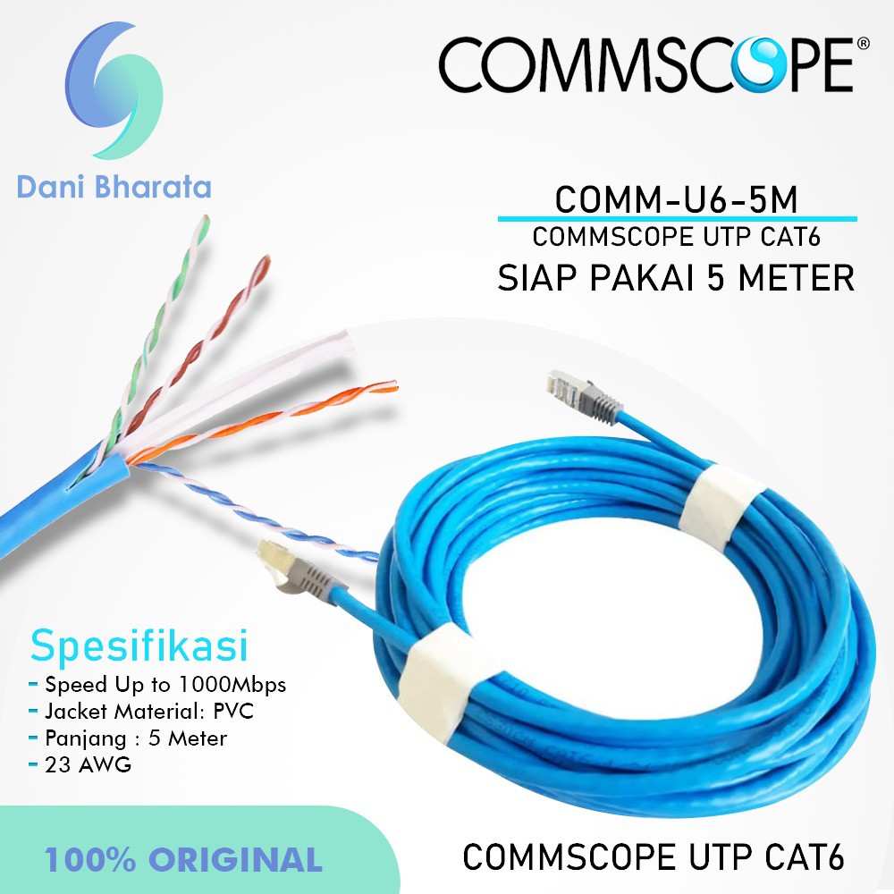 Cáp Lan Utp Cat6 Lan 5m Ftp Stp Amp Commscope Utp Cat6