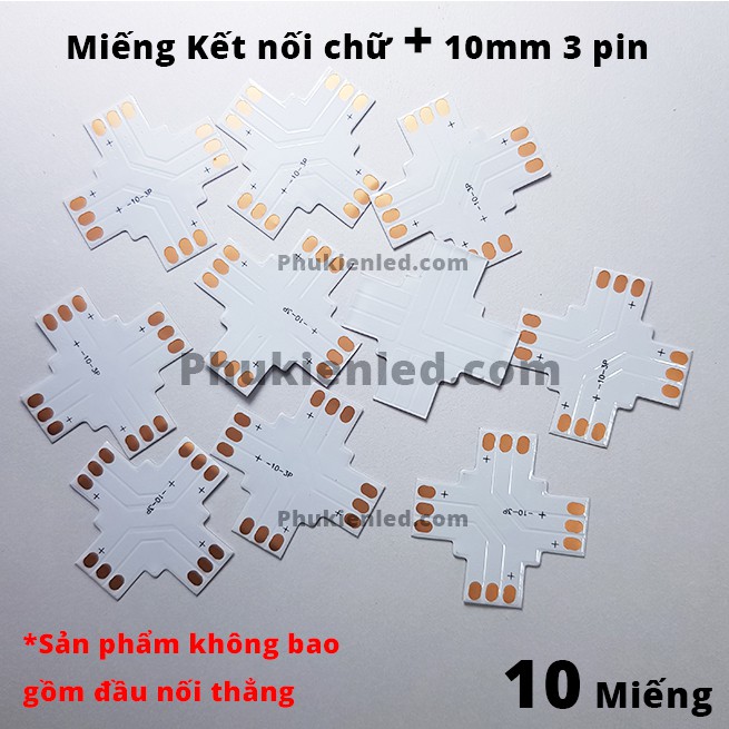 10 đầu kết nối Led chữ L, chữ T, chữ Thập Đầu loại 10mm 3pin – sử dụng cho dây led 2811, 2812 loại Full Color