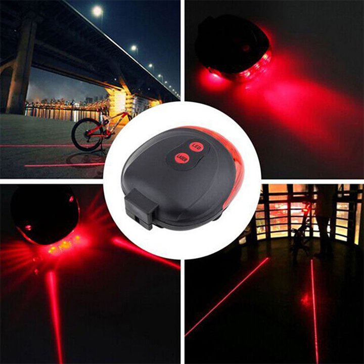 Đèn led chiếu hậu laser cảnh báo gắn cốt yên xe đạp chống nước